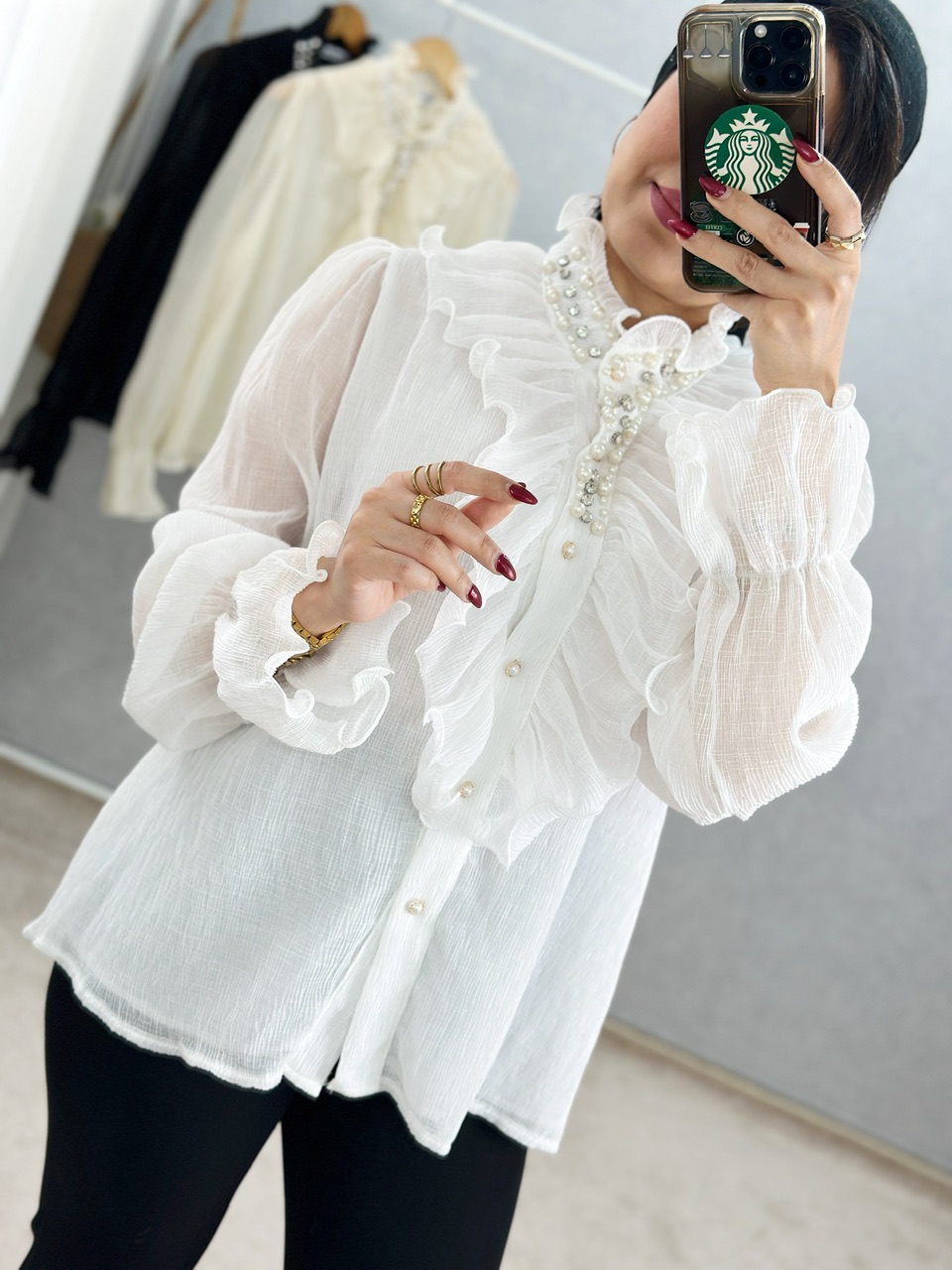 شومیز پرنسسی مروارید