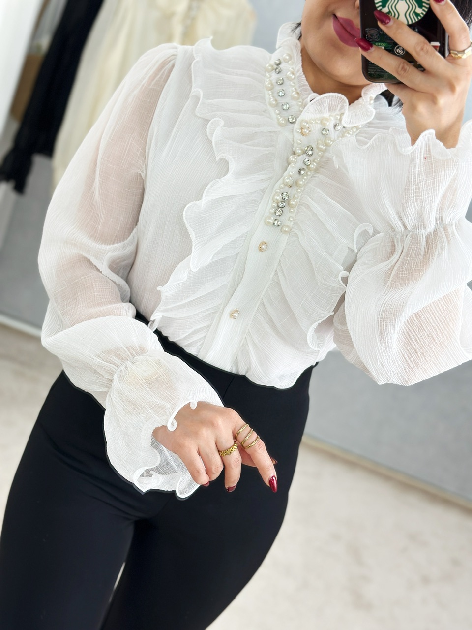 شومیز پرنسسی مروارید