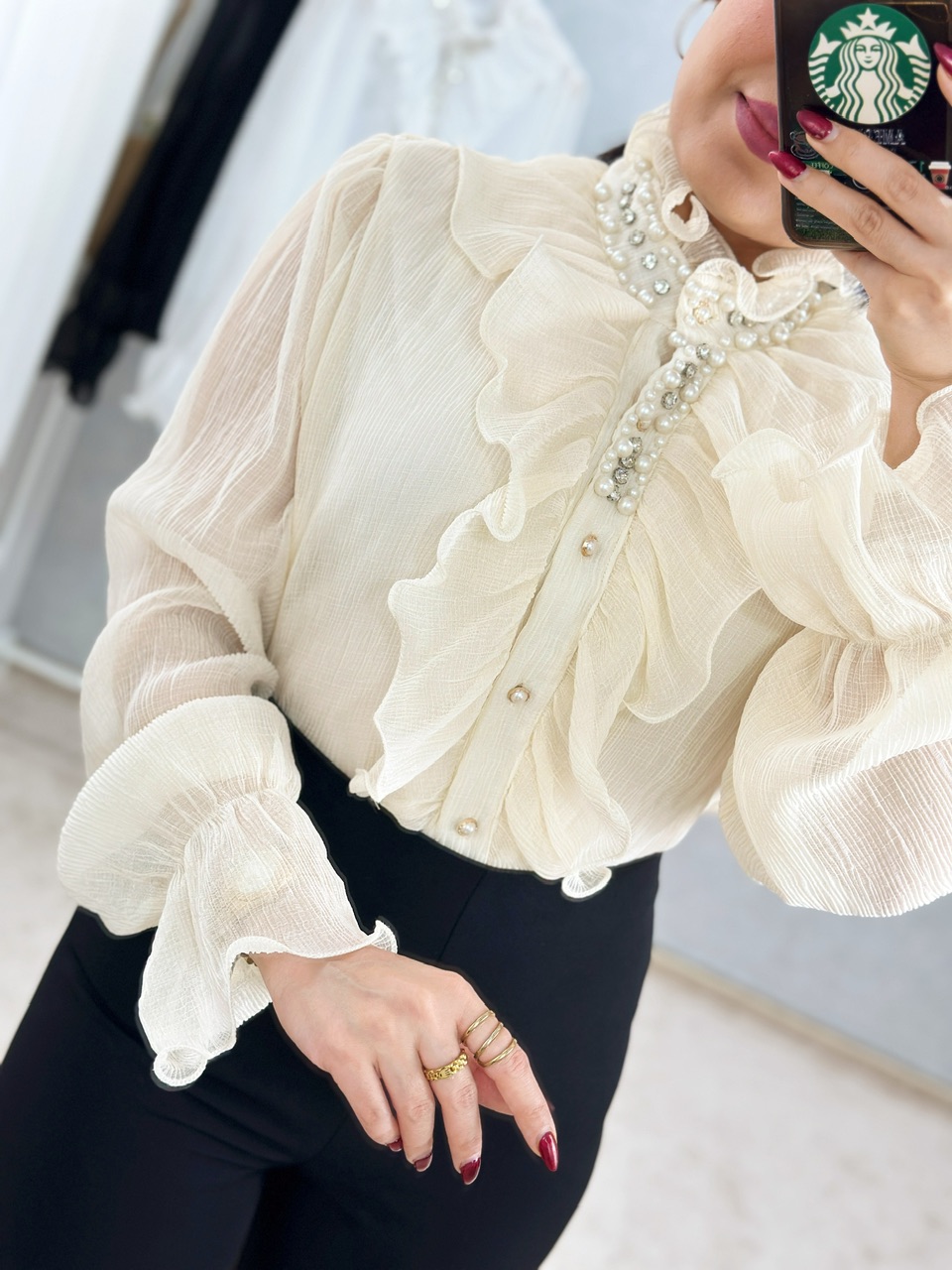 شومیز پرنسسی مروارید