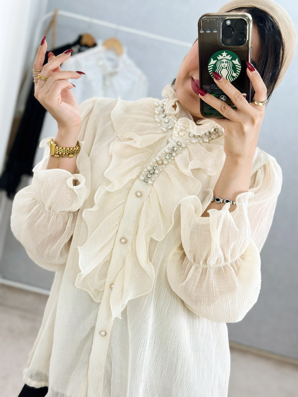 شومیز پرنسسی مروارید