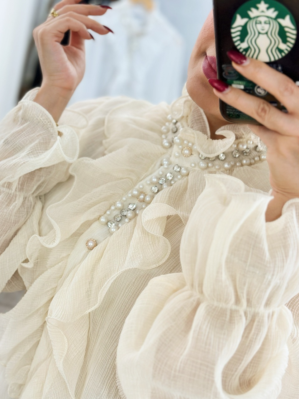 شومیز پرنسسی مروارید