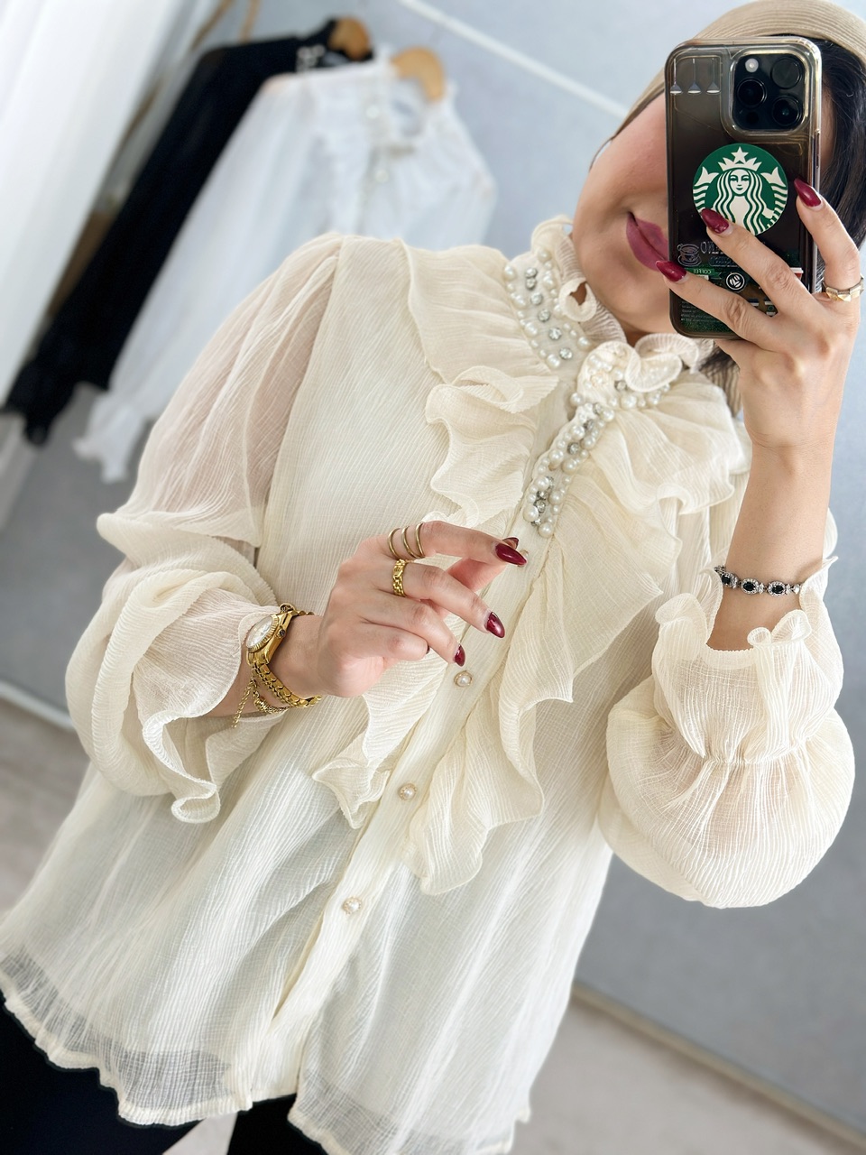 شومیز پرنسسی مروارید