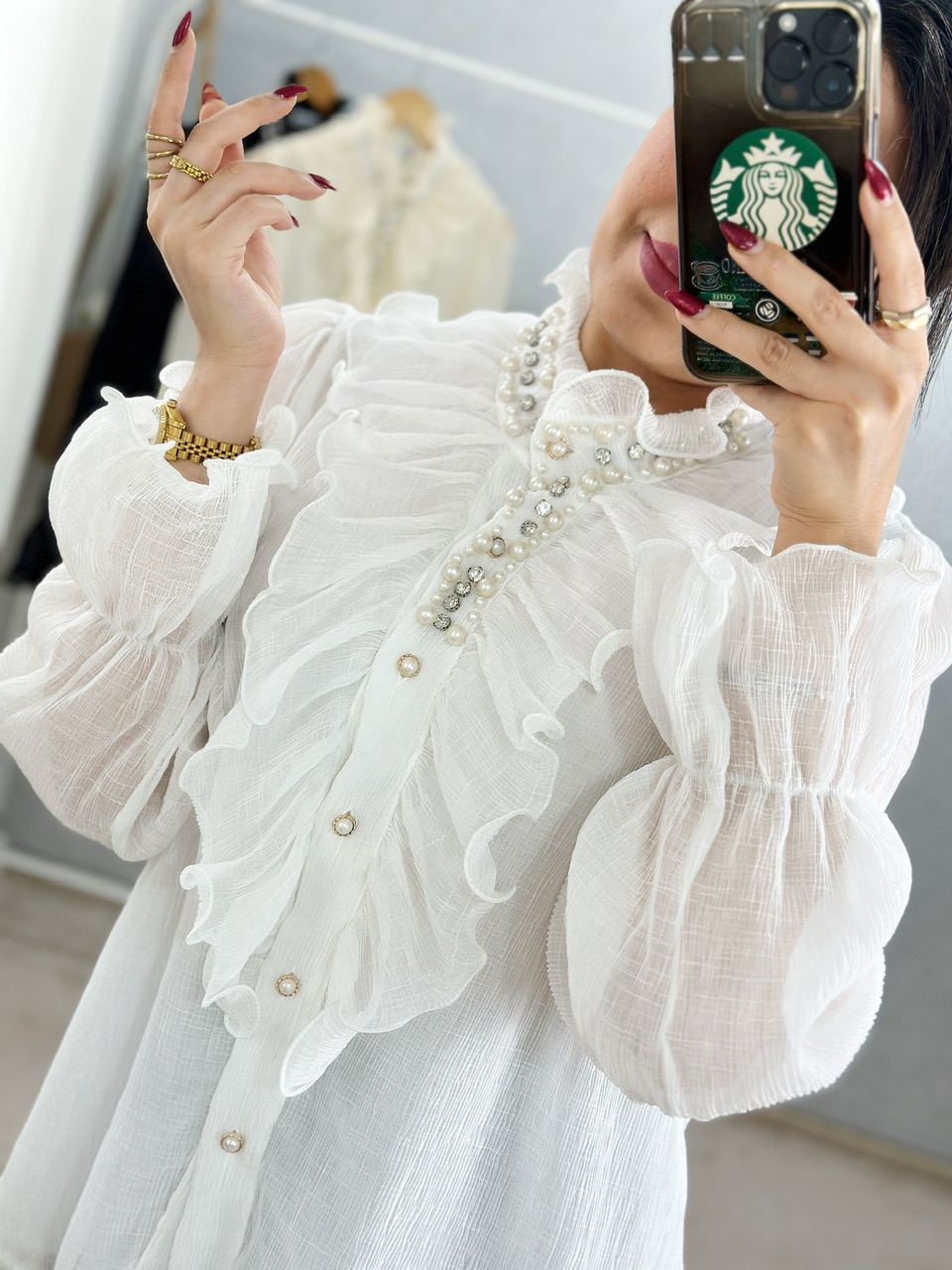 شومیز پرنسسی مروارید