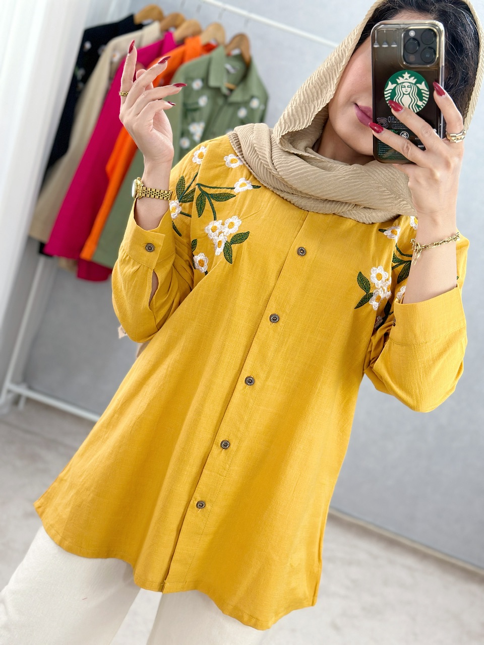 تونیک گلدوزی گلابتون
