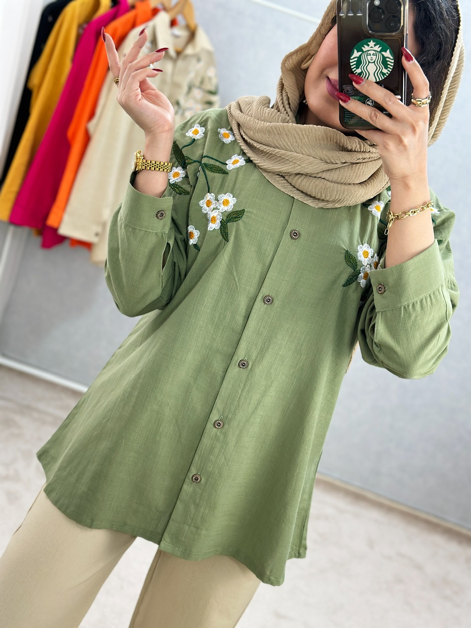 تونیک گلدوزی گلابتون