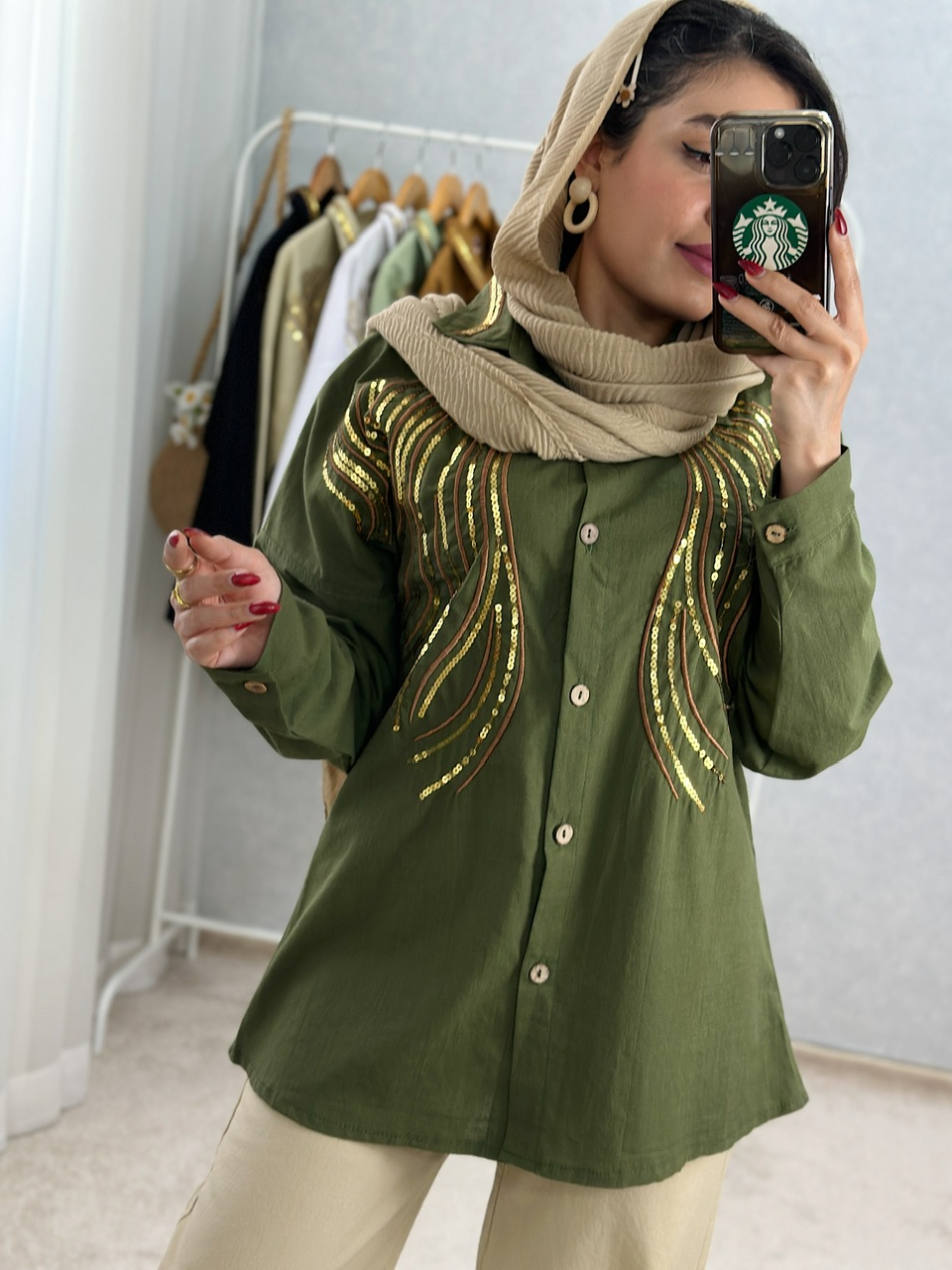 تونیک مانتویی پولکدوزی