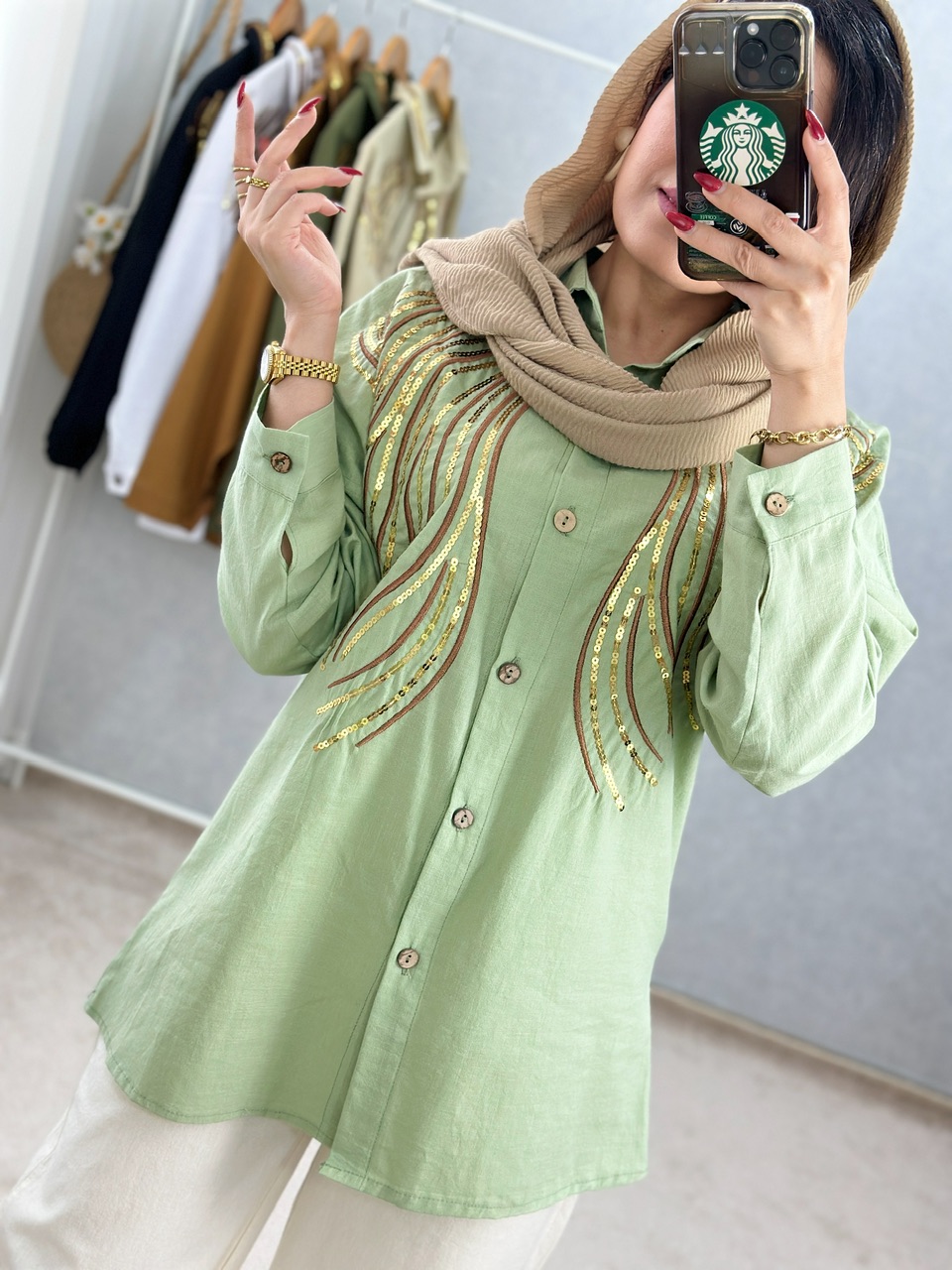 تونیک مانتویی پولکدوزی