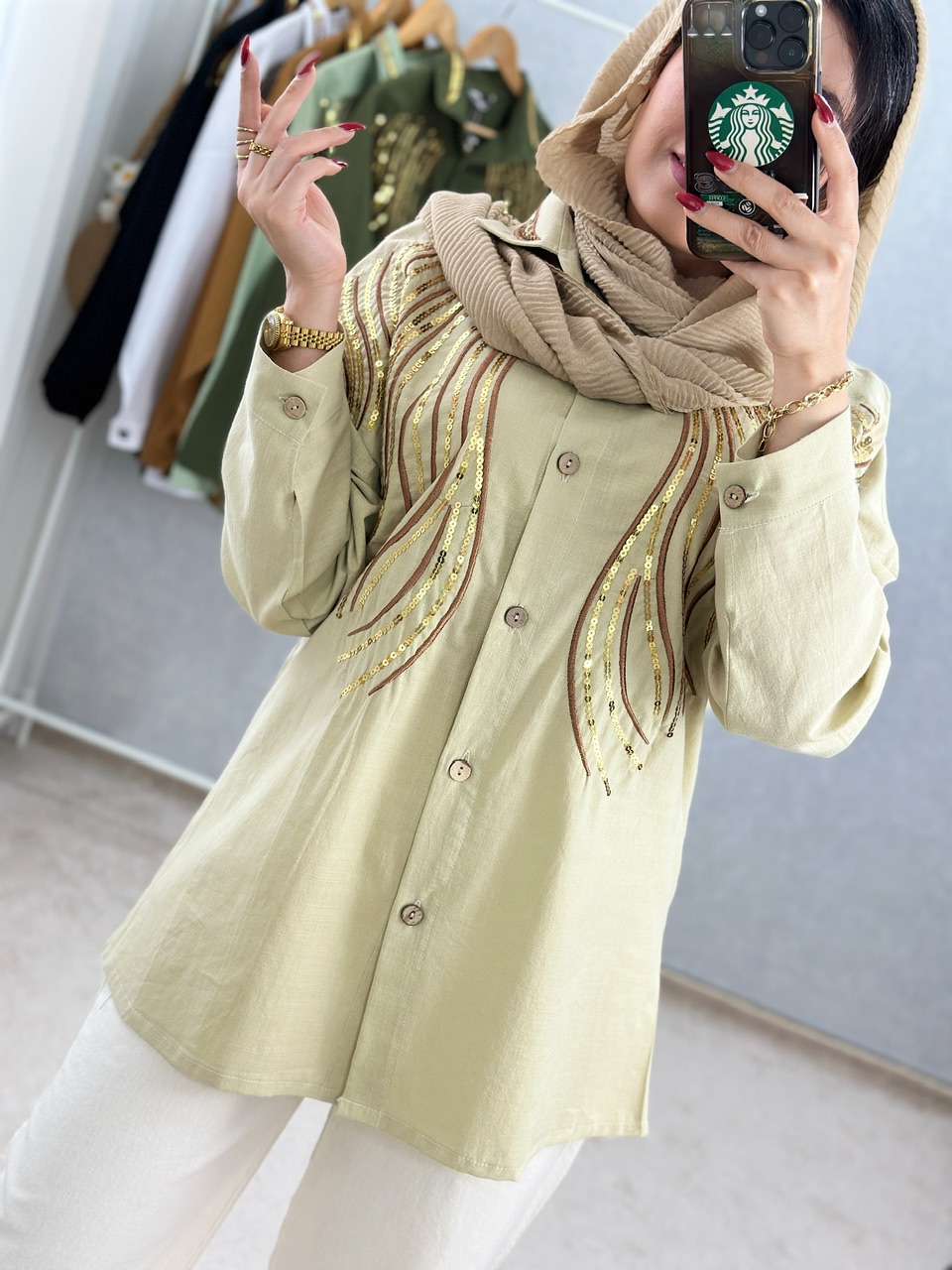تونیک مانتویی پولکدوزی