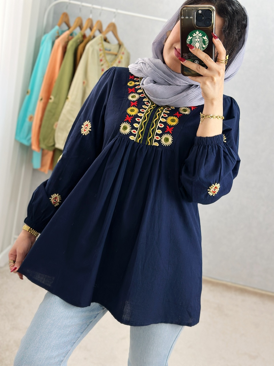 تونیک گلدوزی پیچک