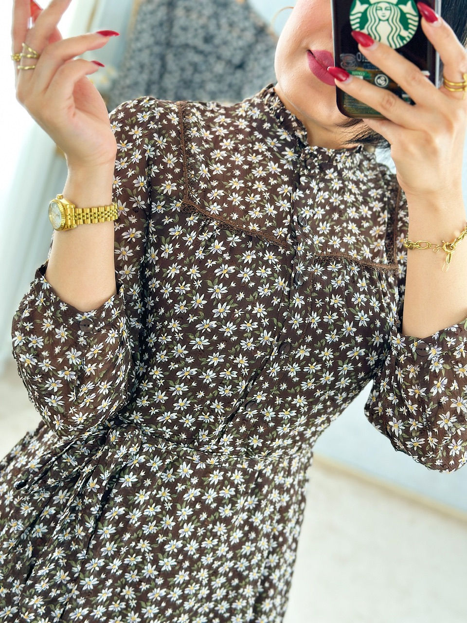 پیراهن حریر بابونه