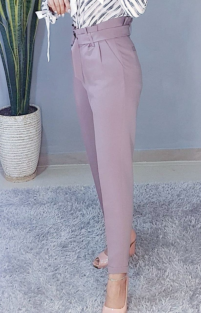 شلوار مام فیت کمربندی