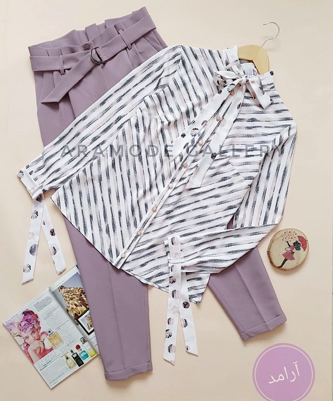 شلوار مام فیت کمربندی