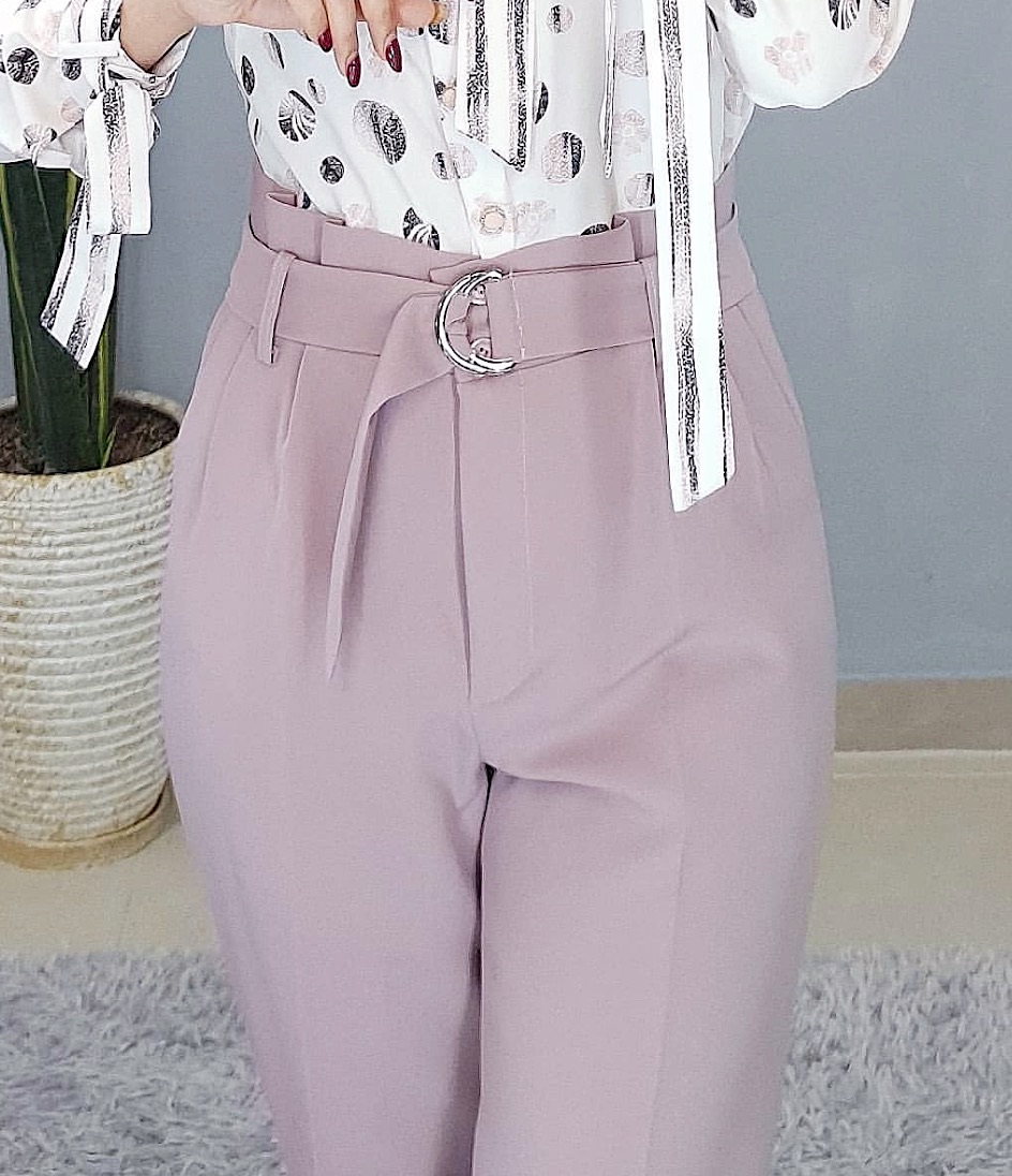 شلوار مام فیت کمربندی