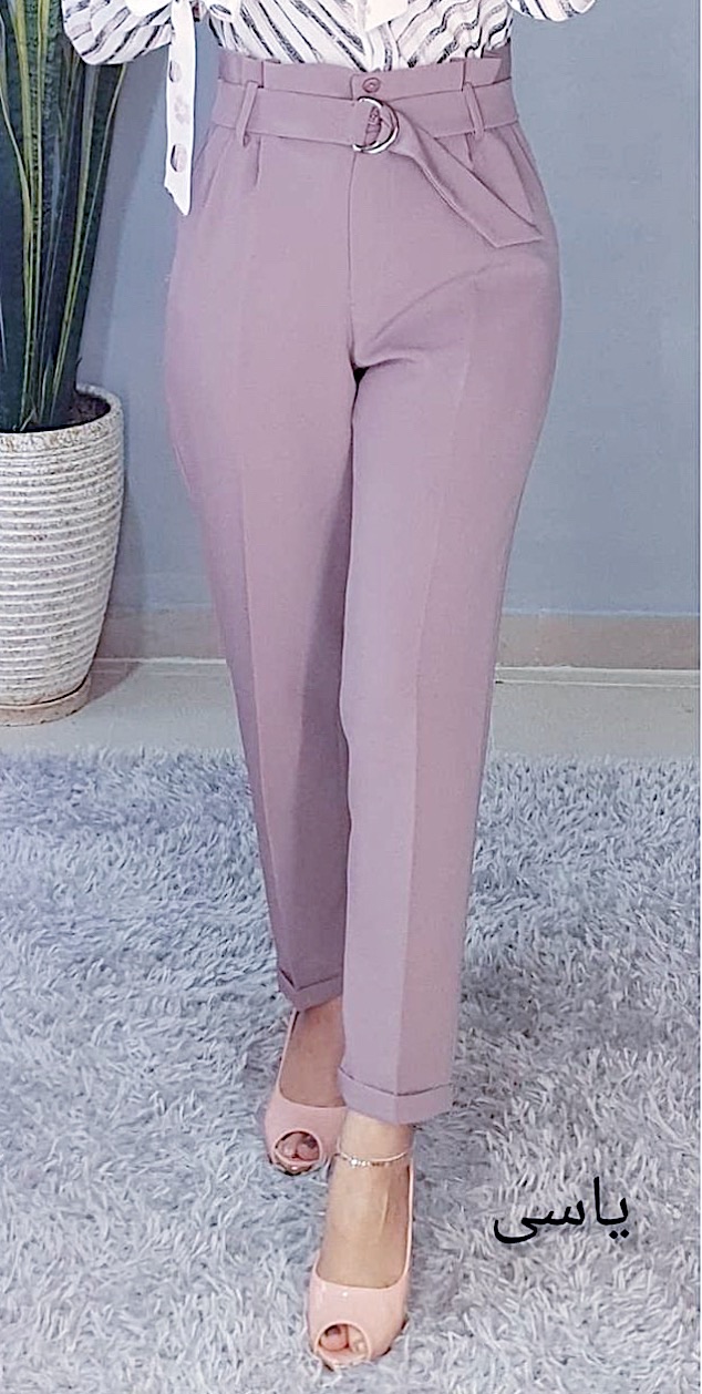 شلوار مام فیت کمربندی