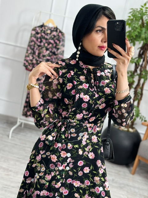 پیراهن حریر بابونه